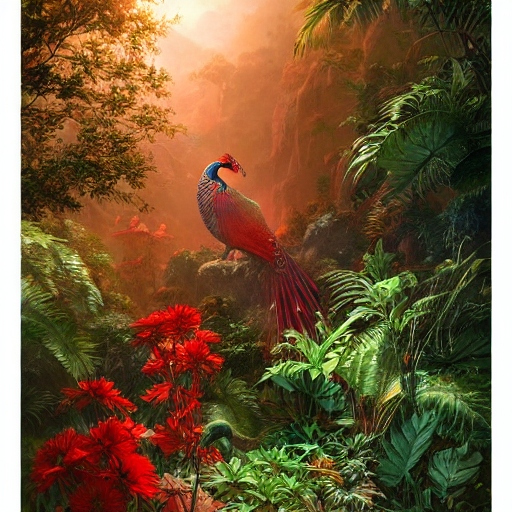 red peacocks