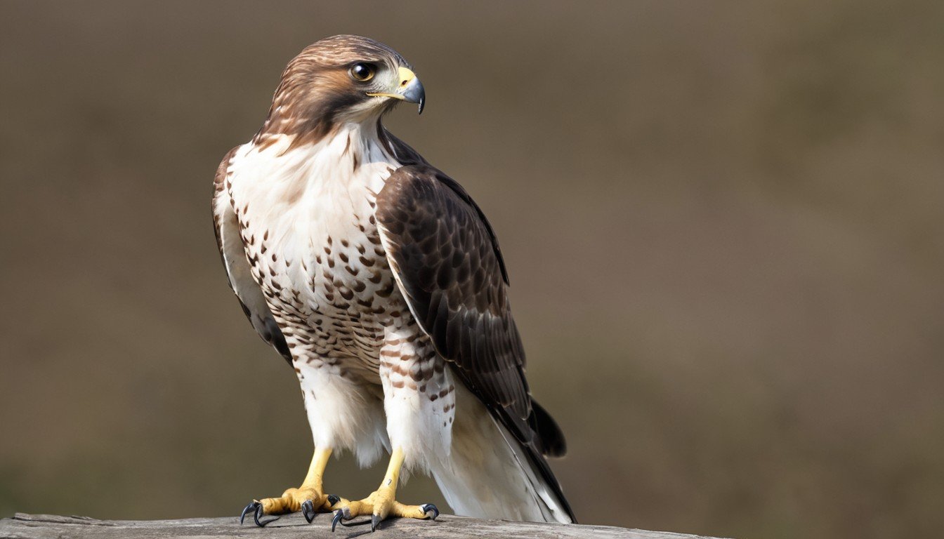 large hawk with white chest